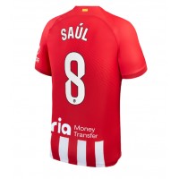 Koszulka piłkarska Atletico Madrid Saul Niguez #8 Strój Domowy 2023-24 tanio Krótki Rękaw